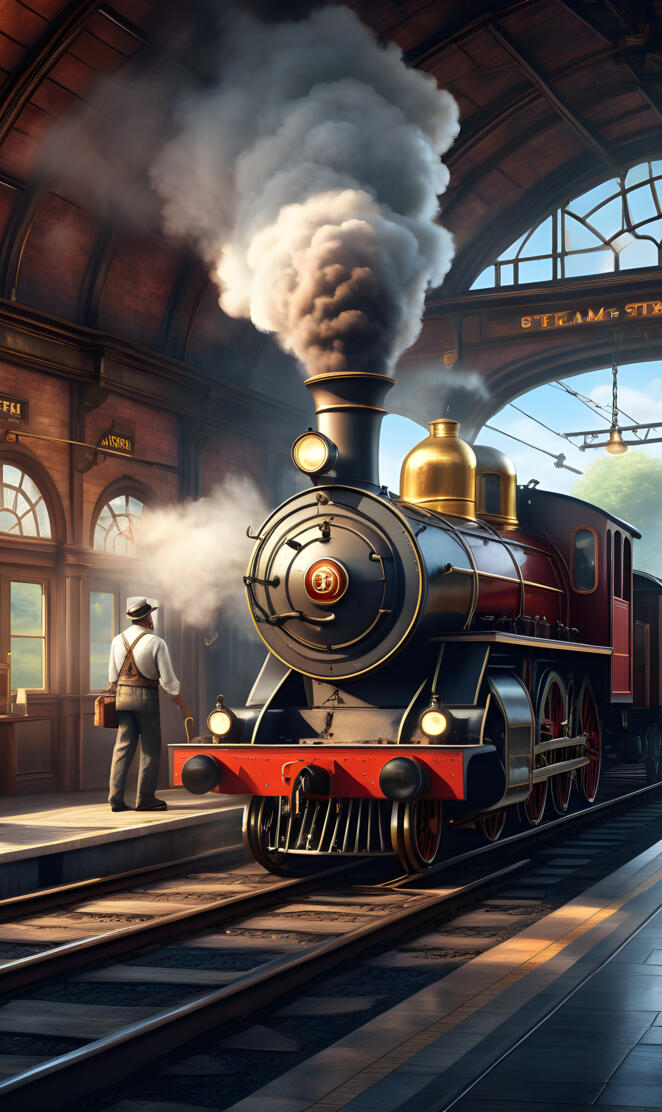 a person standing next to a train