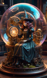 Steam Punk Witch in a Bubble