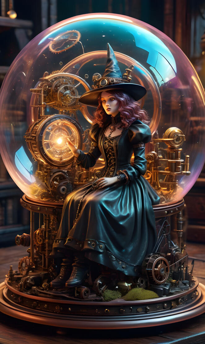 Steam Punk Witch in a Bubble