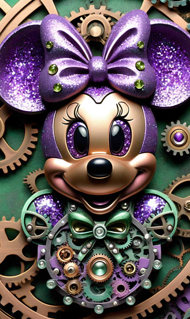neon glittering steam punk minnie mouse !!