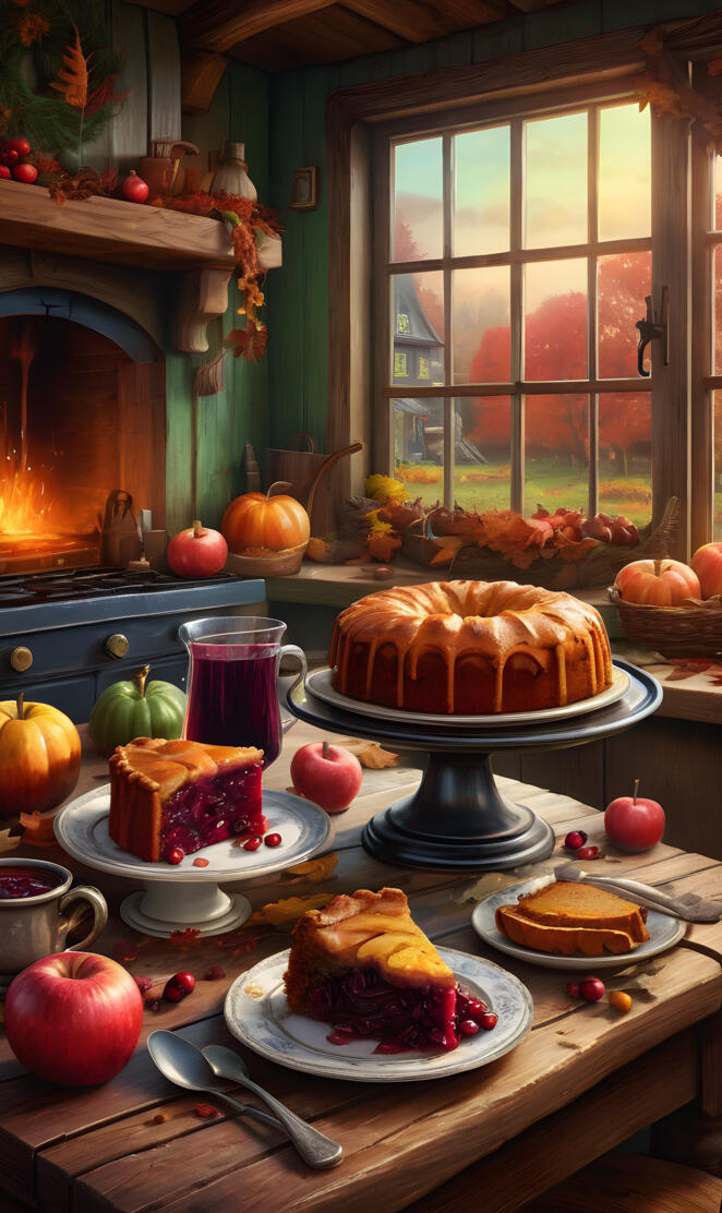 a table with food on it