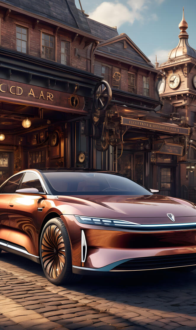 Victorian Era steam punk style electric vehicle