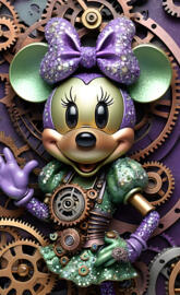noen purple & green glittering steam punk Minnie mouse