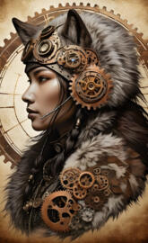 Alaskan Native "Eskimo " steam punk, wolf fur, female