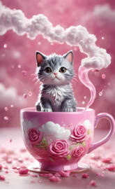 a cat in a teacup