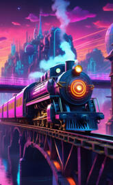 a train on a bridge with smoke coming out of it