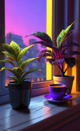 Plants glowing with the flow