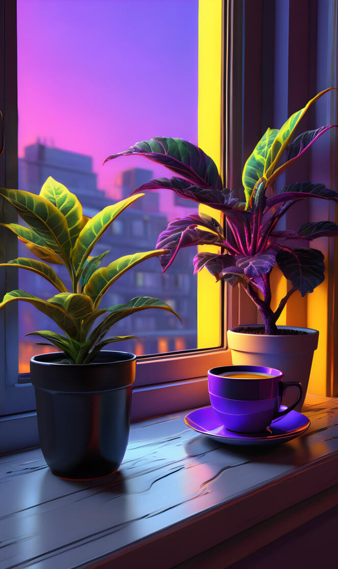 Plants glowing with the flow