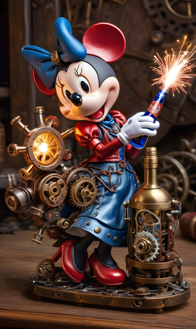 Steam Punk, Minnie Mouse, 4th of July, Fourth of July, sparklers,