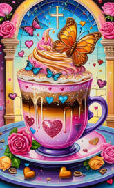 a colorful cake with butterflies on it