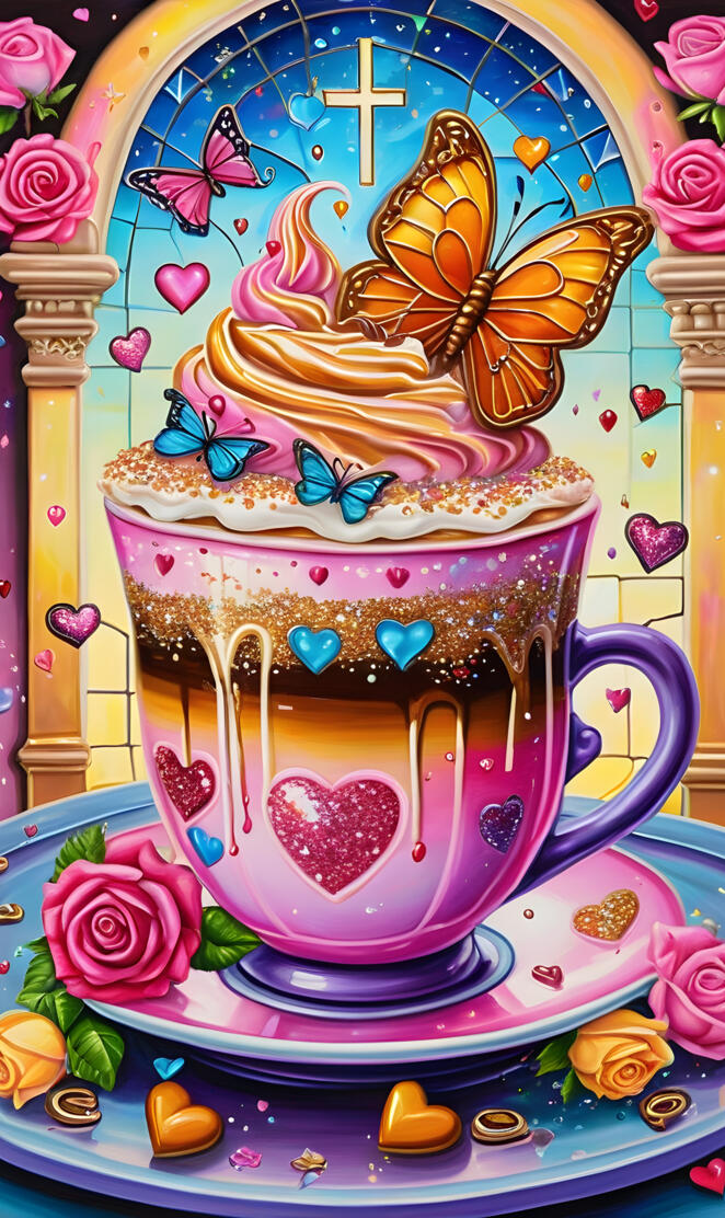 a colorful cake with butterflies on it