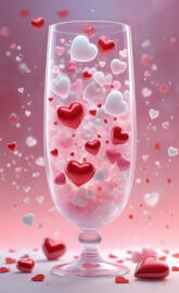 Valentines glass of love