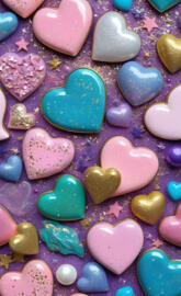 a group of colorful cookies