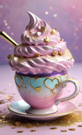 a cupcake with a unicorn design