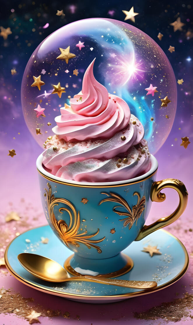 a tea cup with a flower design