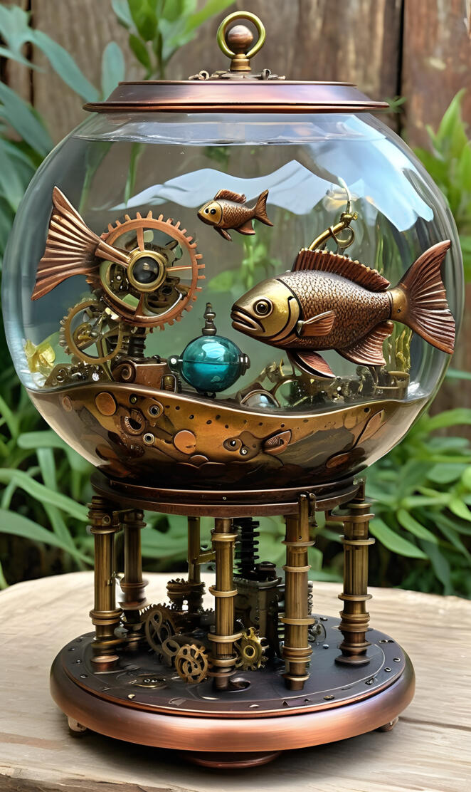 "Two Lost Souls Swimming in a Fish Bowl" (steam Punk)
