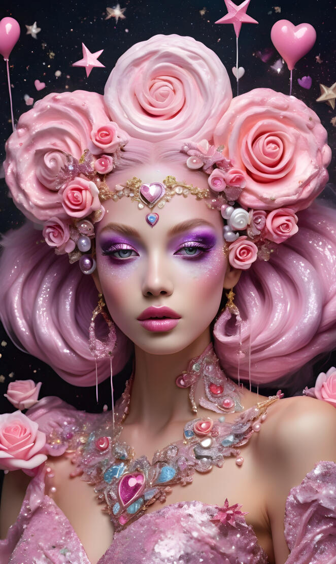 a person with flowers on the head