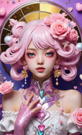 a person with flowers on the head