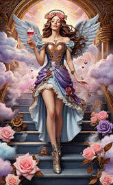 a person in a dress holding a glass of wine