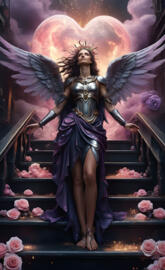 a person in a dress with wings