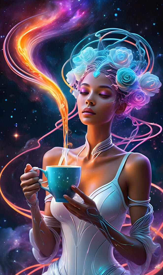 a person with a cup of tea