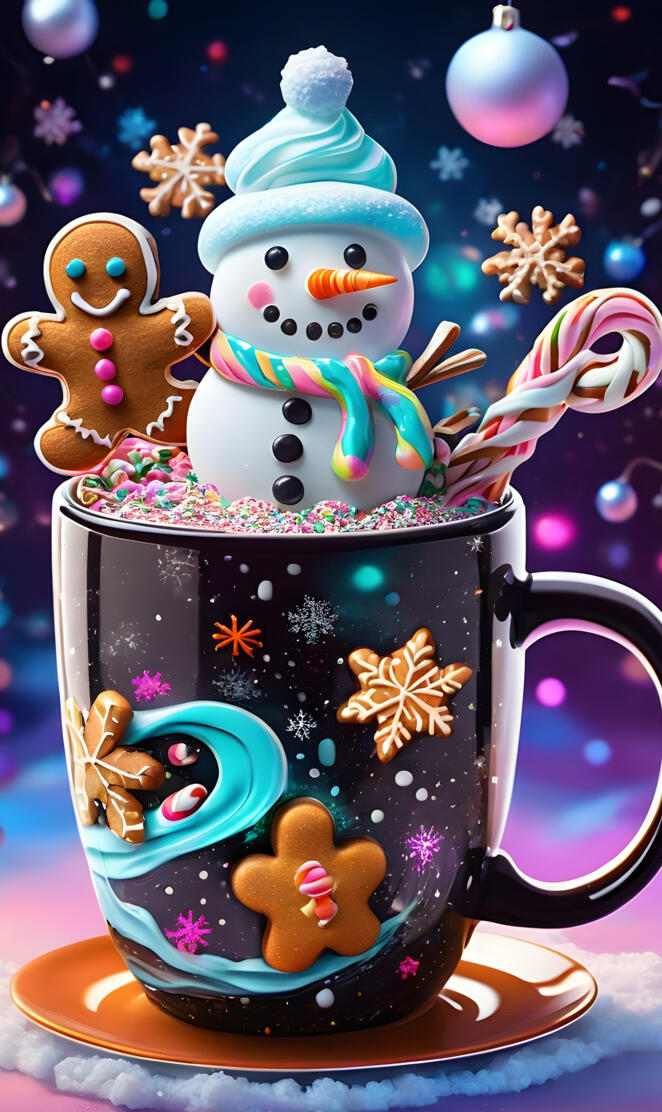 a snowman and a cupcake