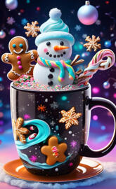 a snowman and a cupcake