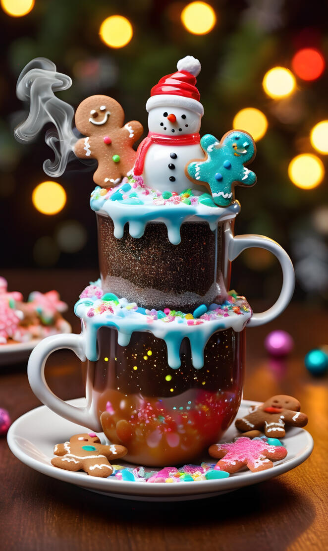 a cupcake with a snowman on top