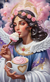 a woman holding a teacup