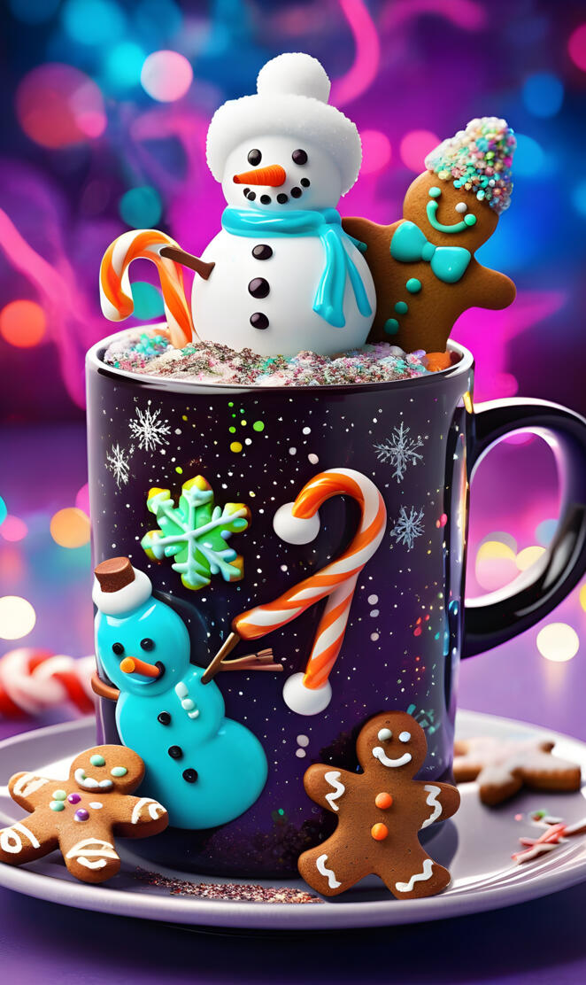 a cup with a snowman on it