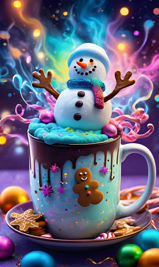 a snowman in a cup