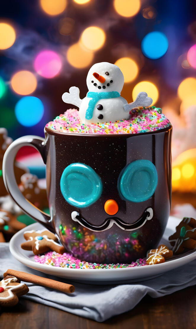 a cupcake with a snowman on top