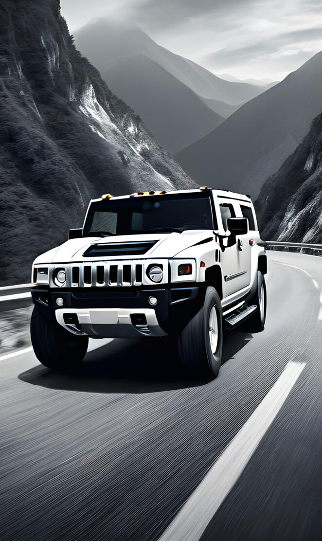a white truck driving on a road