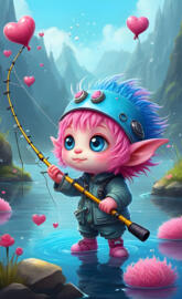 cute chibi fishing