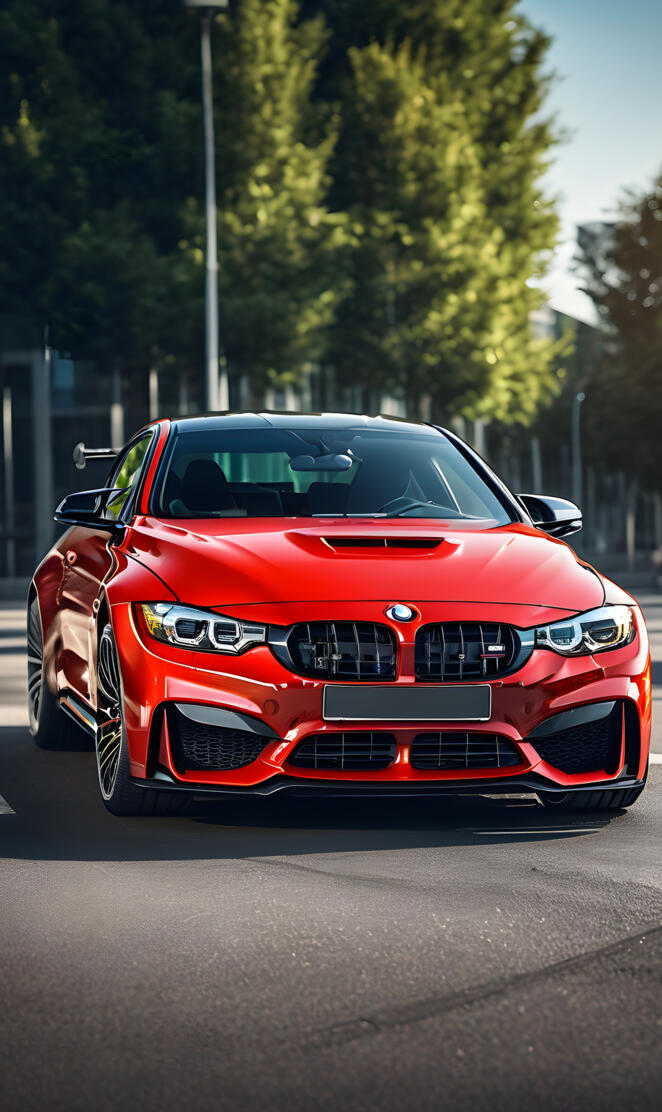 a red bmw m4 competition