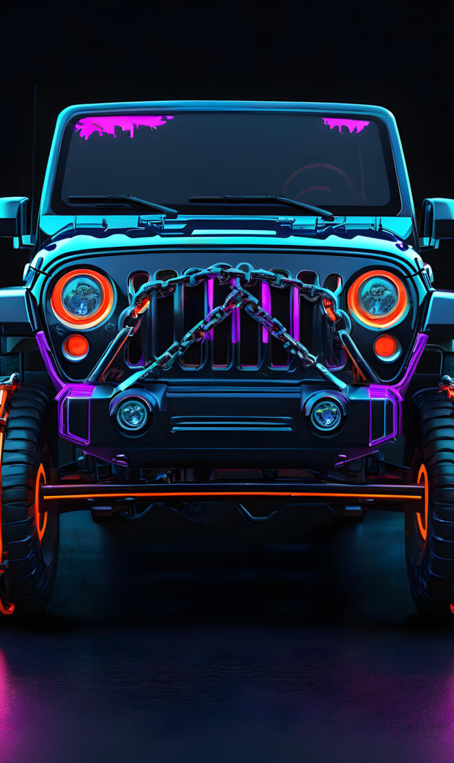 neon Jeep chain
