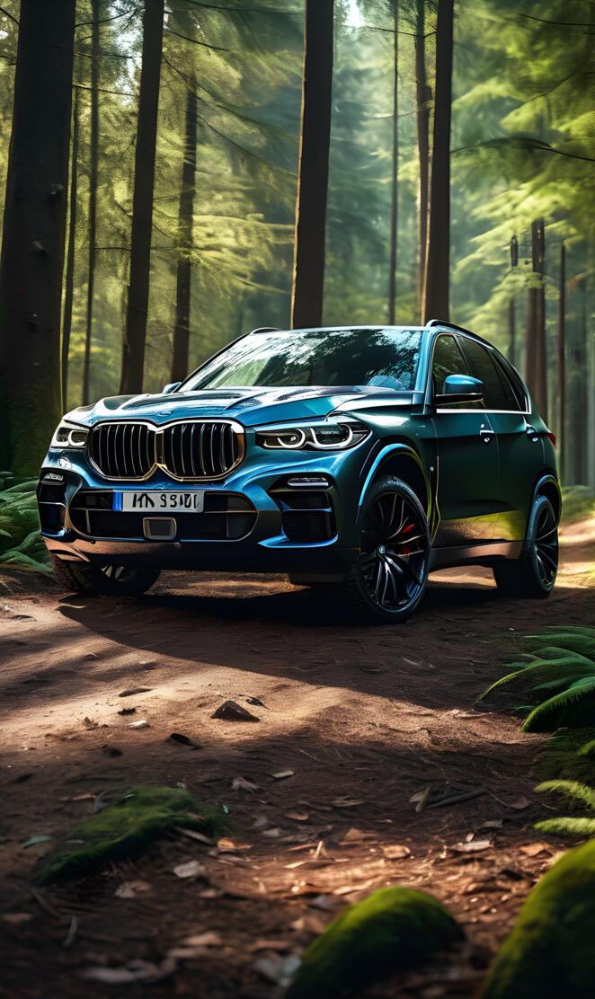 bmw x5 in the forest