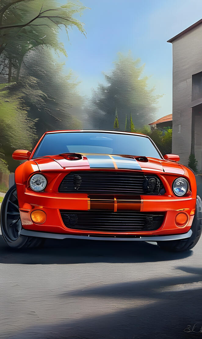 Ford Mustang GT Oil USA countryside