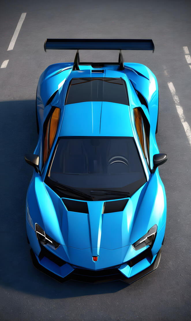 a blue Lamborghini driving