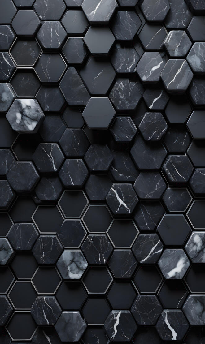 a group of black and white stones