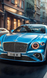 A Bentley sports car powder blue