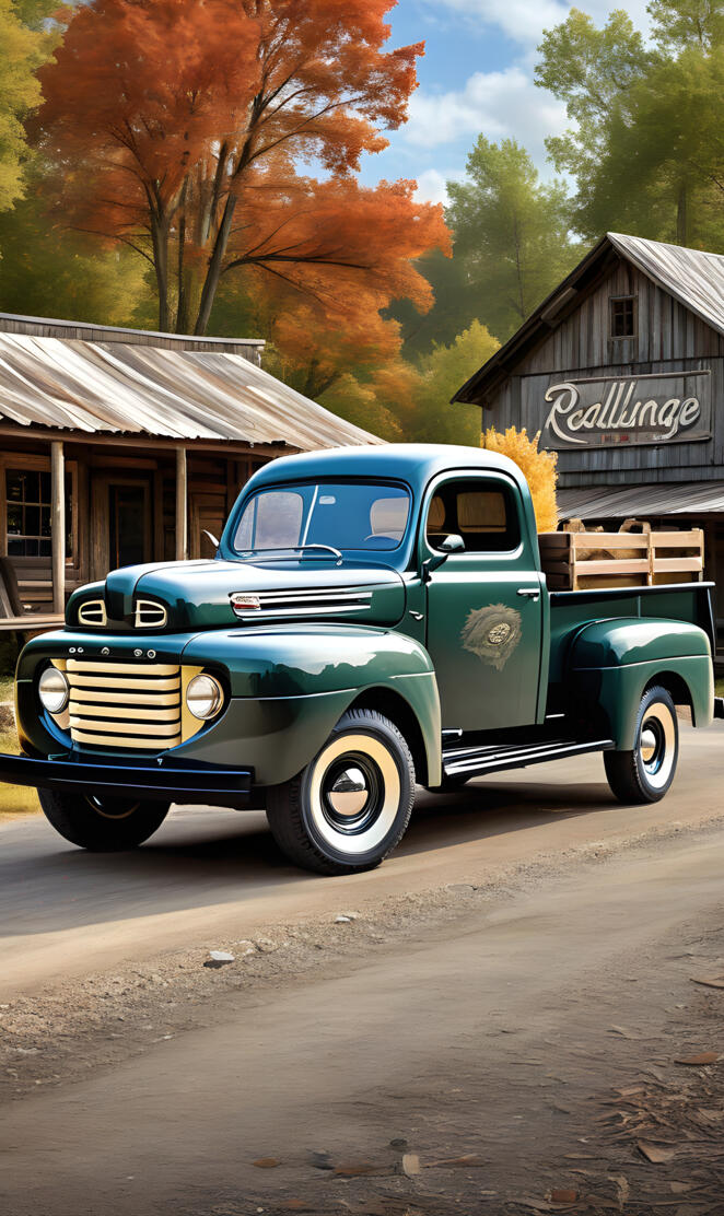 A Beautiful Old 1948 Ford F1 Pickup Truck Wallpaper.