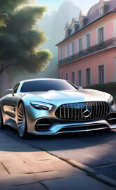 A picture of a luxury Mercedes car