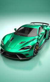 a green sports car