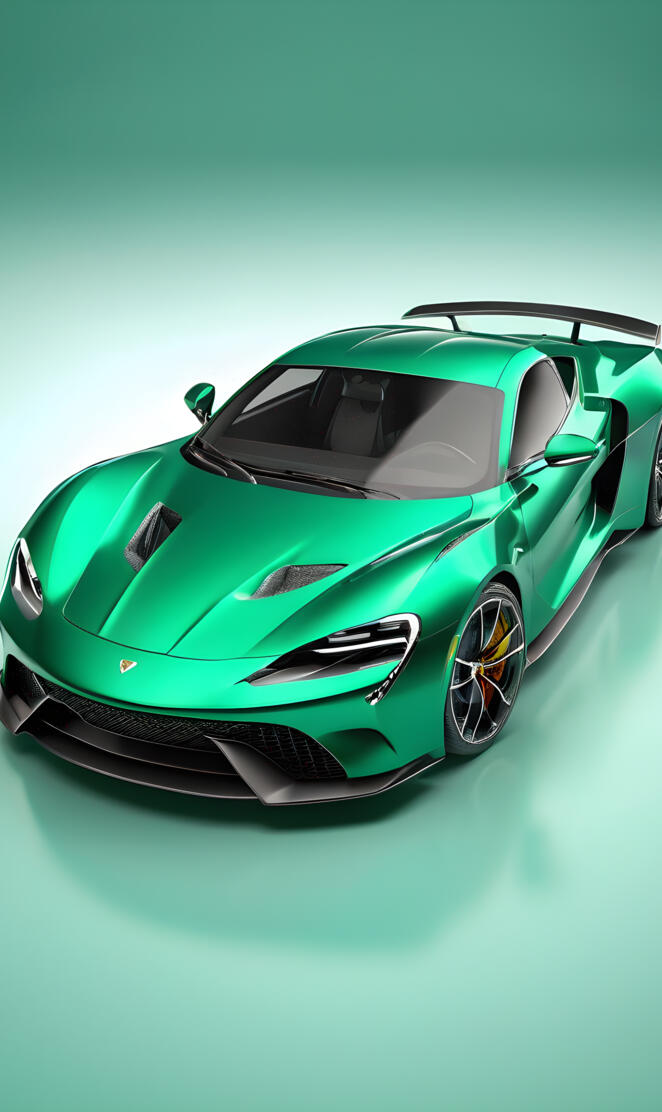 a green sports car