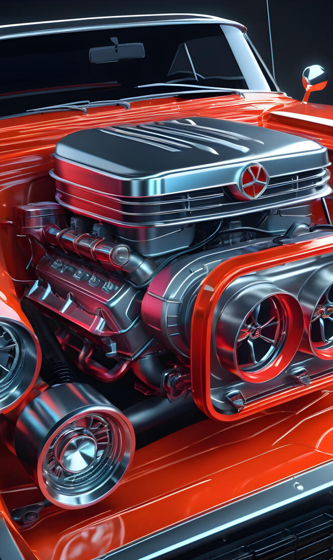 the engine of a car
