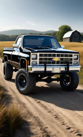 A Beautiful Black 1982 Chevrolet Silverado 4x4 2-door Pickup Truck.