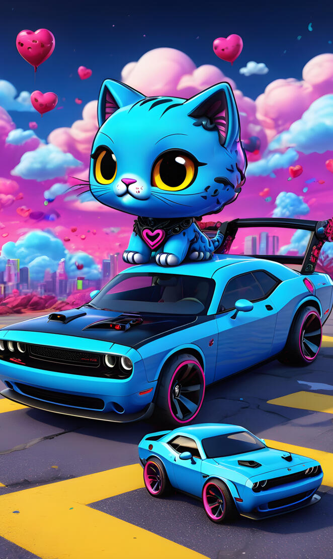 Kitty w/ a Hellcat & a Mini Hellcat