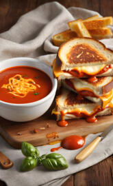 Grilled cheese sandwich and tomato soup