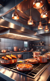 curry in a brass kitchen